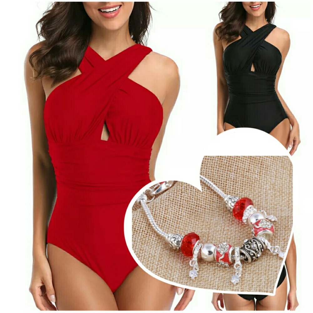 🔥😎😲slimming Retro swimsuit combo plus size 3XL